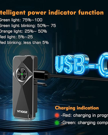 VTIGER K1 800 High Lumens Key Chain Light, Small EDC Rechargeable Keychain Flashlight, Compact LED Tiny Flashlight with Magnetic, Mini Clip-on Pocket Lights for Camping, Emergency, Everyday Carry