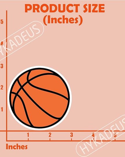 (3Pcs) Basketball Stickers Waterproof Vinyl Basketball Ball Decals for Water Bottle, Tumbler, Laptop, Phone Case, Poster Board, Scrapbooking, Team Players, Coach, 3" x 3"