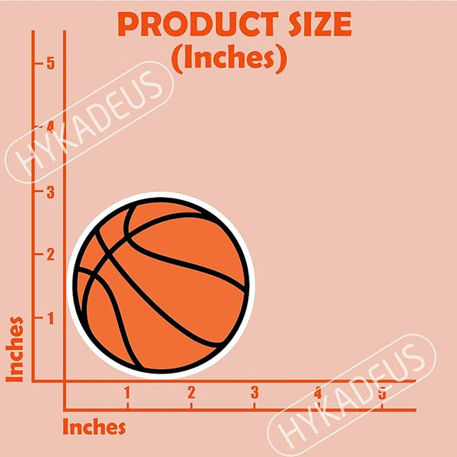(3Pcs) Basketball Stickers Waterproof Vinyl Basketball Ball Decals for Water Bottle, Tumbler, Laptop, Phone Case, Poster Board, Scrapbooking, Team Players, Coach, 3" x 3"