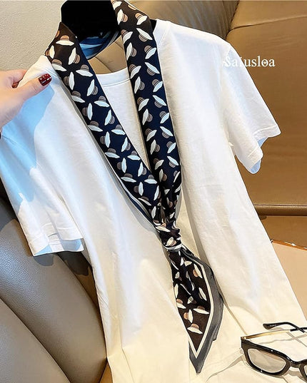 Purse Scarf For Handbags Head Scarves For Women's Hair Bags Scarfs Long Skinny Scarves Fashion Silky