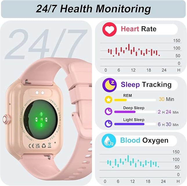 Fempoin Smart Watch, Smartwatch for Men Women 110 Sport Modes Fitness Watch, Smart Watches with Sleep Heart Rate Monitor, Pedometer, IP68 Waterproof for iOS Android
