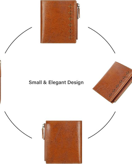 Lavemi Ultra Thin Small Compact Leather Womens Girls Wallets RFID Blocking Credit Card Holder for Women