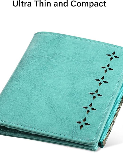 Lavemi Ultra Thin Small Compact Leather Womens Girls Wallets RFID Blocking Credit Card Holder for Women