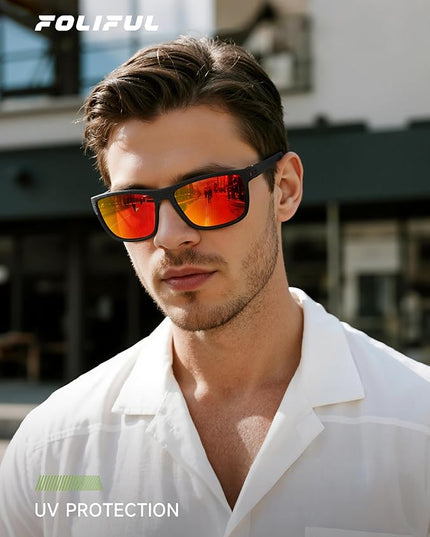 Polarized Sunglasses Men Women, Mens Sunglasses Lightweight UV Sun Glasses for Fishing Driving Golf