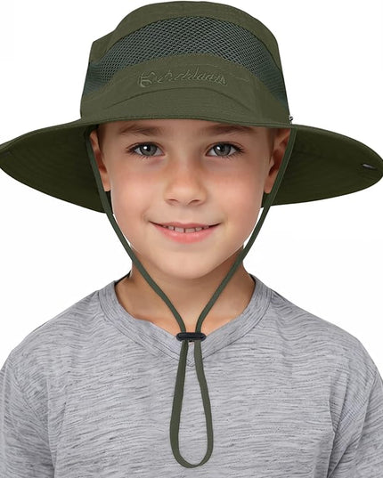 Century Star Outdoor Kids Sun Hat UPF 50+ Quick Dry Adjustable Bucket Hat Windproof Waterproof Beach Fishing Safari Hat