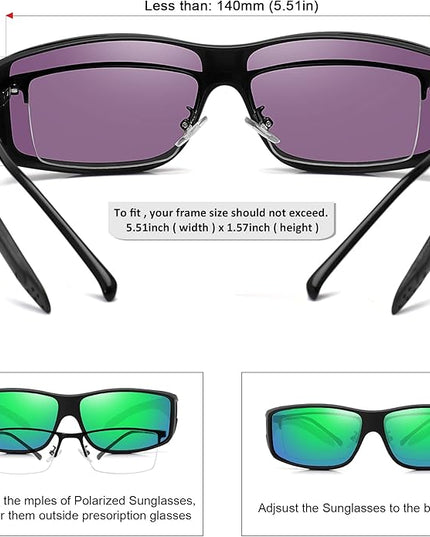 MEETSUN Fit Over Glasses Sunglasses for Men Women,Wrap Around Sunglasses Polarized UV400 Protection