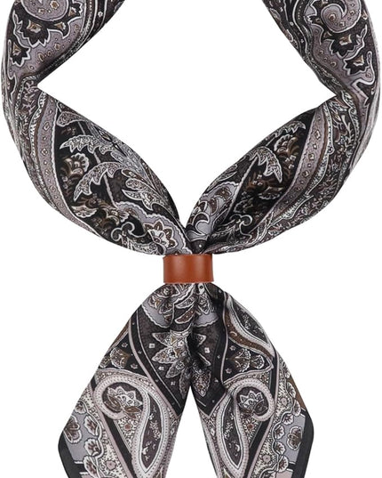 27.5 Inches Square Silk Feeling Neck Scarf for Men Necktie Silk Bandanas Pocket Square Cowboy Scarves