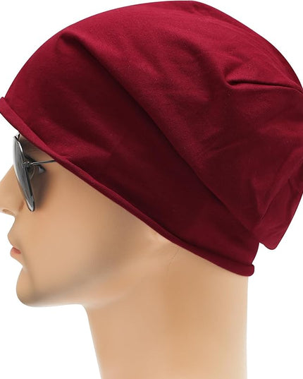 ZLYC Cotton Thin Slouchy Beanie Hat for Men Women Fashion Soft Stretch Knit Skull Cap