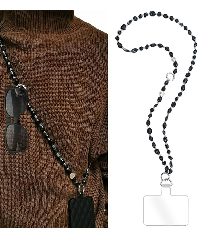 Phone Crossbody Strap, 2in1 Wrist Charm&Shoulder Lanyard,3Ways Usage free to Assembly and Disassembly Phone Strap with Tether Patches for Most Phones Bag Purse (M)