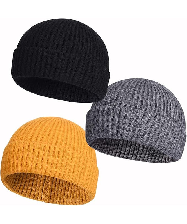 50% Wool Warm Cuffed Swag Knit Short Fisherman Beanie for Men Women Winter Hats Trawler Skull Cap