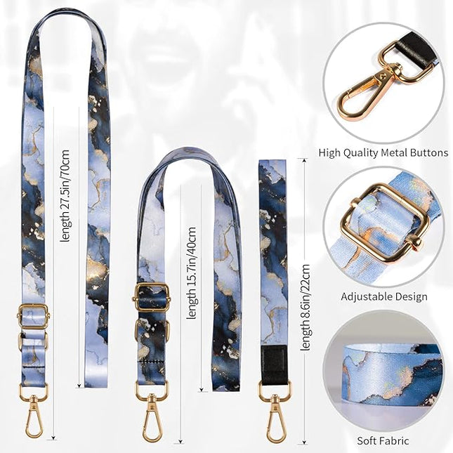Cell Phone Lanyard, 1x Wrist Lanyards, 1x Adjustable Crossbody Shoulder Neck Strap with 2X Phone Tether Tabs Universal Lanyard for Keys, ID Badges, Card Holder, Most Smartphones (Marble)