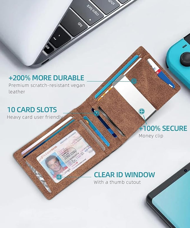 Zitahli Men's Wallets Airtag Holder Slim Rfid Leather with Gift Box