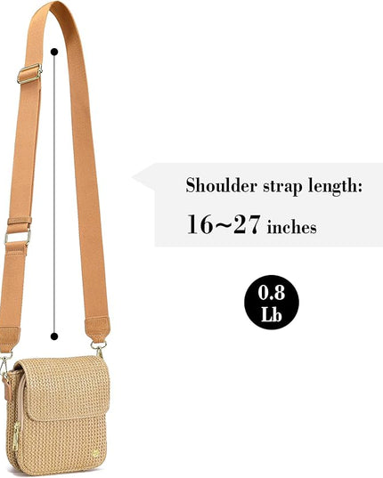 Haytijoe Straw Crossbody Bags for Women Small Summer Purse Woven RFID Cross Body Phone Wallet for Beach Hawaiian Travel Gifts
