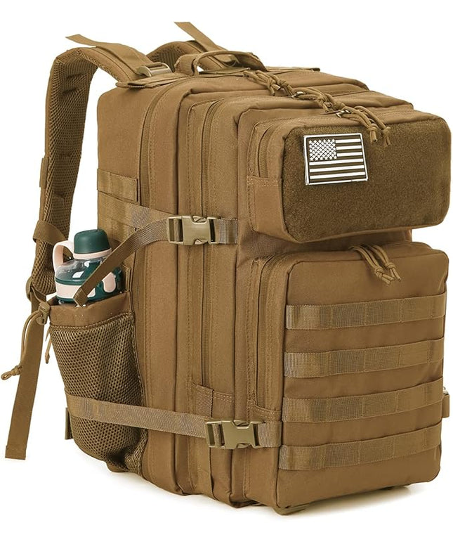 QT&QY 25L/45L Military Tactical Backpack For Men Molle Daypack 3 Day Bug Out Bag Hiking Rucksack With Bottle Holder