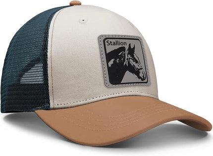 Animal Trucker Hats Leather Pattern Adjustable Snapback Mesh Animal Baseball Cap for Men