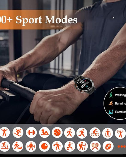 1.39''HD Smart Watch for Men Fitness Tracker(Answer/Make Call) Bluetooth Call Military Smartwatch Fitness Watch for Android iOS Outdoor Waterproof Tactical Watches with Heart Rate SPo2 Monitor