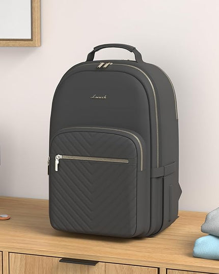 LOVEVOOK Laptop Backpack for Women 18.4 inch,Cute Womens Travel Backpack Purse,Professional Laptop Computer Bag,Waterproof Work Business College Teacher Bags Carry on Backpack with USB Port,Black