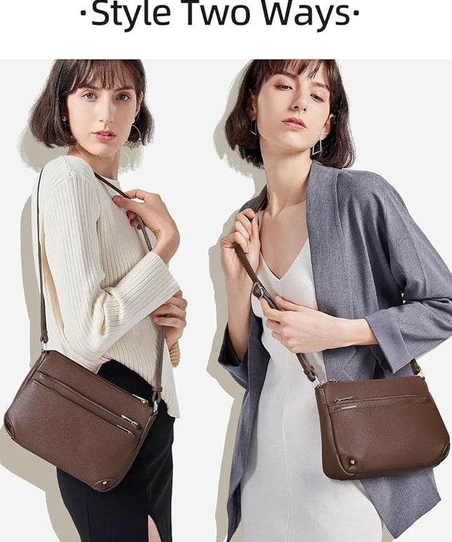 WESTBRONCO Crossbody Bags for Women, Medium Size Shoulder Handbags, Satchel Purse with Multi Zipper Pocket
