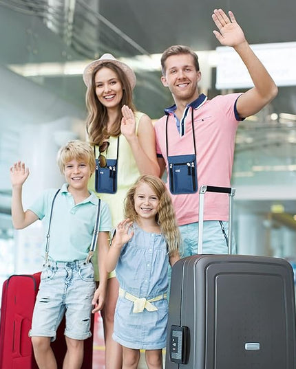 Travel Pouch Neck Wallet Family Passport Holder Organizer Case with RFID Blocking | RFID Blocking
