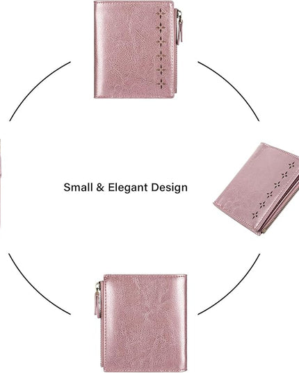 Lavemi Ultra Thin Small Compact Leather Womens Girls Wallets RFID Blocking Credit Card Holder for Women