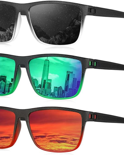 KALIYADI Polarized Sunglasses for Men, Lightweight Sun Glasses with UV Protection for Driving Fishing Golf