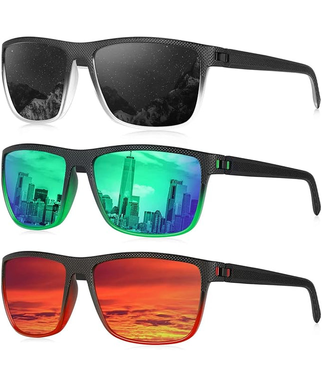 KALIYADI Polarized Sunglasses for Men, Lightweight Sun Glasses with UV Protection for Driving Fishing Golf