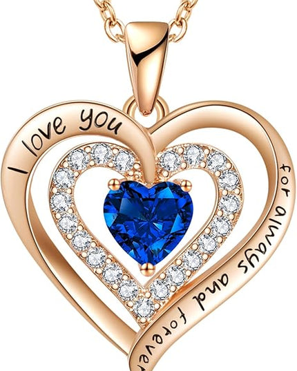 REDBEE Necklaces for Women Birthstone Heart Necklace Jewelry for Wife Girlfriend Woman Necklace