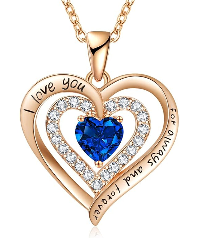 REDBEE Necklaces for Women Birthstone Heart Necklace Jewelry for Wife Girlfriend Woman Necklace