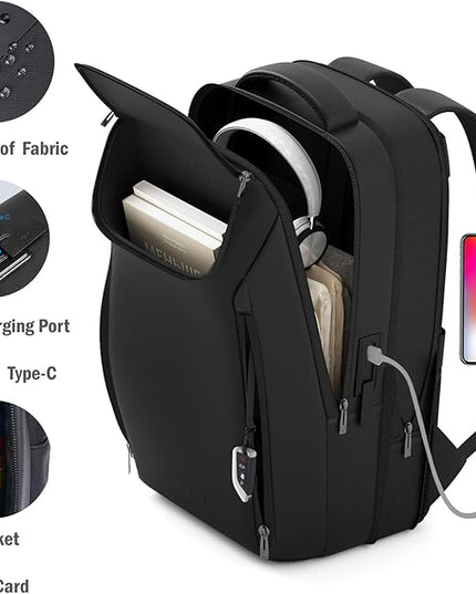 Expandable Travel Backpack, Business Laptop Backpack,Commute Backpack with USB Charging Port fit 15.6 Inch Laptop