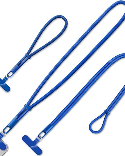3 Pack Phone Lanyard,1×Phone crossbody strap,1×Phone Neck Strap,1×Wrist Strap,3×Tether Tabs,Universal Cell Phone Multifuctional Patch Polyester Lanyards(Blue)