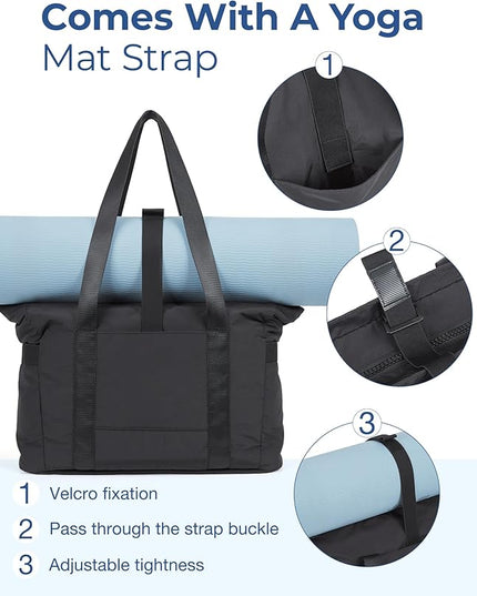 BAGSMART Tote Bag for Women, Tote Bag with Zipper Work Tote with Compartments Nurse Shoulder Hanbag for Travel, Gym