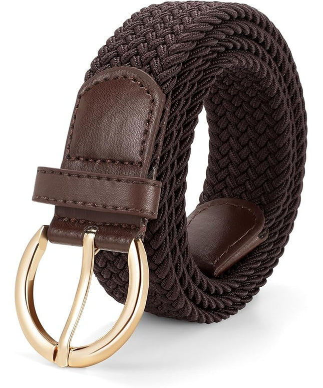 JASGOOD Women Men Braided Woven Elastic Stretch Belt Golf Canvas Casual Belt for Jeans Pants