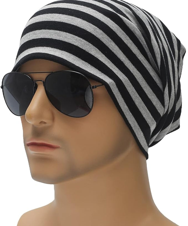 ZLYC Cotton Thin Slouchy Beanie Hat for Men Women Fashion Soft Stretch Knit Skull Cap