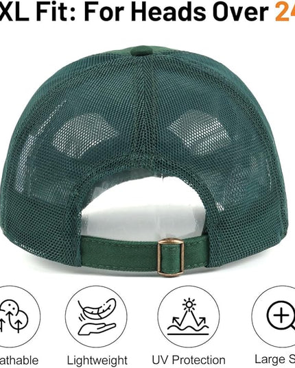 Zylioo XL XXL Oversize Baseball Cap, 100% Cotton Adjustable Dad Hat for Big Heads 23.5"-25.5", Soft Crown Large Size Cap