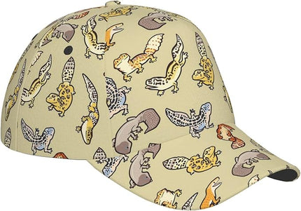 ACTYDER Cartoon Cute Leopard Gecko Sunscreen Baseball Cap Women & Men, Sport Adjustable Baseball Hat, Sun Cap, Trucker Hat