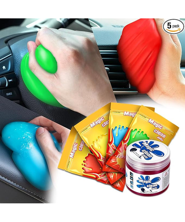 DNA Motoring 5 Pack Car Cleaning Gels Auto Detailing Tools Cleaning Putty Car Interior Cleaner, Car Jelly Cleaner, Keyboard Cleaner, Car Cleaning Supplies Car Gifts for Men Women, TOOLS-00150-N