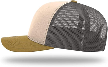 Richardson 112 Trucker Hat - Premium Adjustable Snapback Hat - Structured Six Panel Richardson Blank Caps