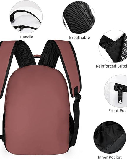 Fashion Marsala Backpack Lightweight Large Capacity Laptop Daybag for Travel Work