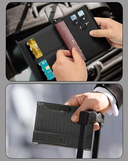 Passport Holder for Travel Essentials, RFID Blocking PU Leather Passport Wallet Cover Card holder Case Passport Book Holders for Women and Men, Black