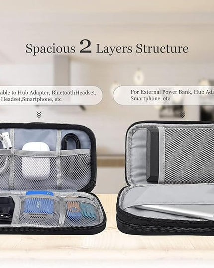 Electronics Accessories Organizer Pouch Bag, Travel Universal Organizer for Cable, Charger, Phone, SD Card, Business Travel Gadget Bag