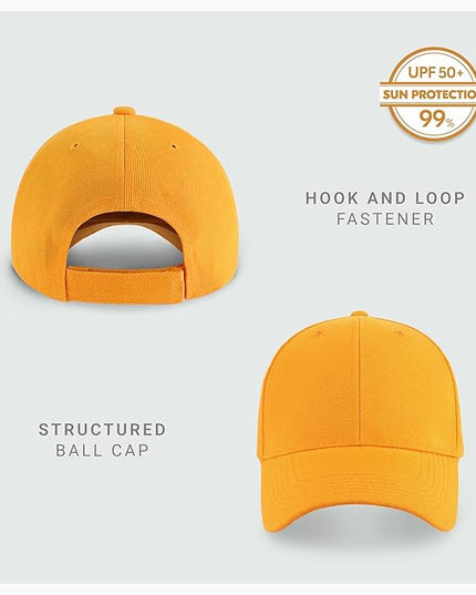 2-Pack Classic Structured Baseball Cap Adjustable Snapback Multipack Ball Caps for Custom Embroidery Running Workouts Outdoor