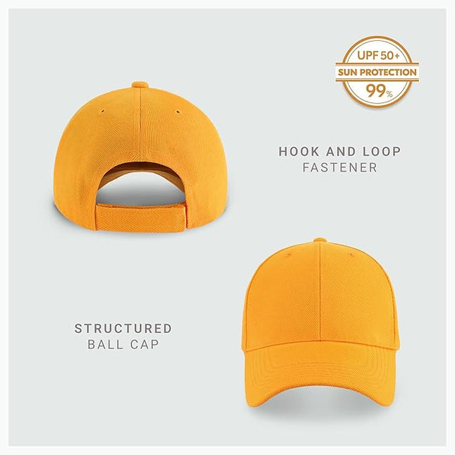 2-Pack Classic Structured Baseball Cap Adjustable Snapback Multipack Ball Caps for Custom Embroidery Running Workouts Outdoor