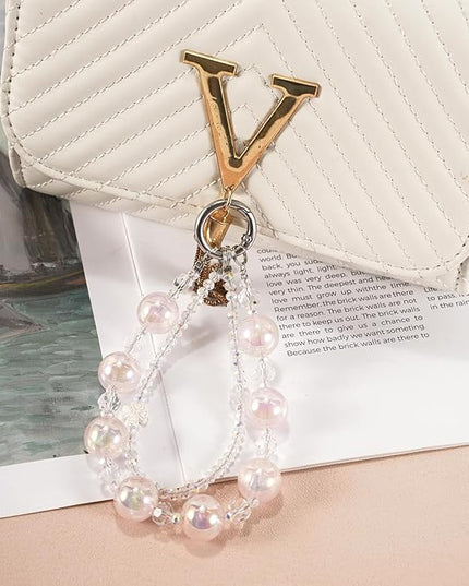 Phone Charm for Women, Anti-Theft Phone Wrist Strap Hands-Free & Beaded Chain,Tether Tab
