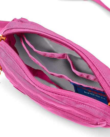 Baboon to the Moon Fanny Pack Mini 1.5L Compact Waist Bag Water Repellent Crossbody Belt Bag Lightweight Travel Everyday Bag for Men Women, Raspberry Fizz