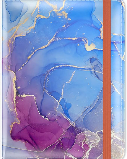Passport Holder for Travel Essentials, Passport Wallet Cover Case for Travel Must Haves Accessories, Passport Book Holders for Women and Men, Blue Purple Marble