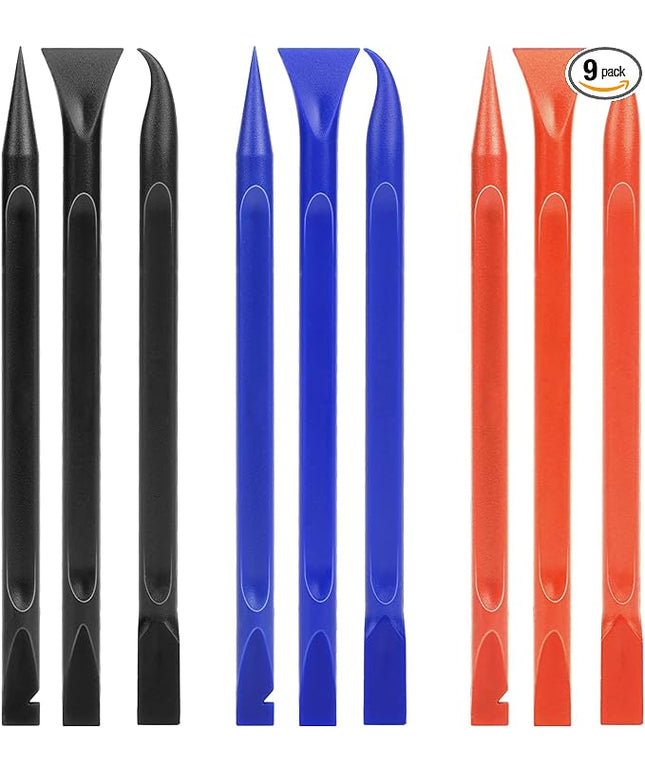 Carbon Fiber Plastic Scraper, 9 PCS Small Scraper Tool Plastic Scraper Tool Multi-Purpose Scraper Pen-Shaped Scraper Tool Non-Scratch Cleaning Tool for Tight Spaces, Kitchen, Crevices, Food, Paint