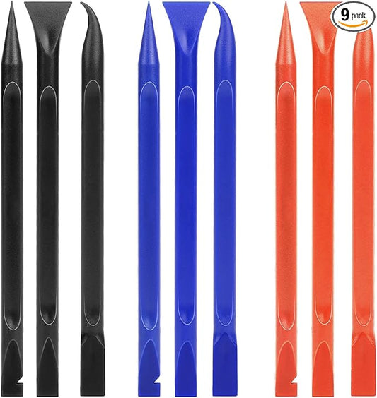Carbon Fiber Plastic Scraper, 9 PCS Small Scraper Tool Plastic Scraper Tool Multi-Purpose Scraper Pen-Shaped Scraper Tool Non-Scratch Cleaning Tool for Tight Spaces, Kitchen, Crevices, Food, Paint