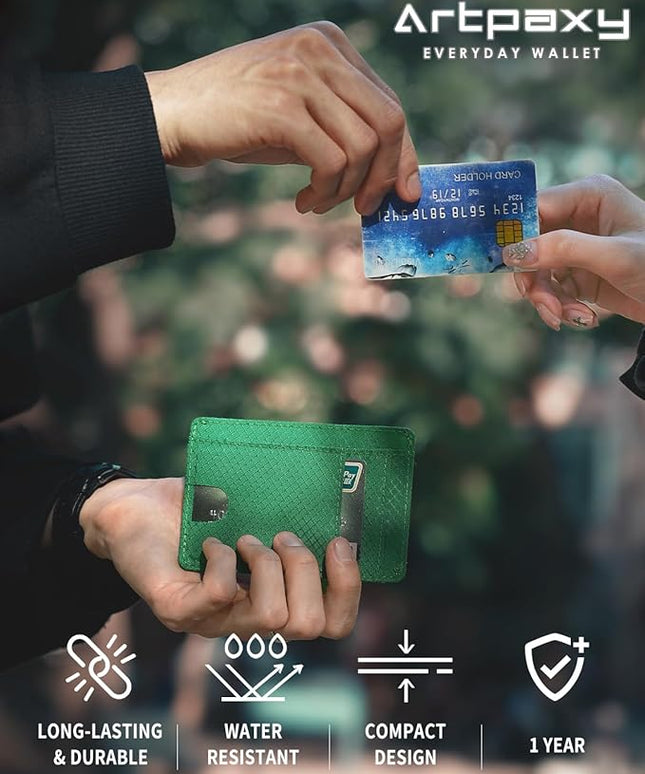 Artpaxy Slim Wallet for Men & Women, Minimalist Front Pocket Card Holder for Travel, RFID Blocking, Water Resistant Nylon Wallet for ID & Cash & Credit Card