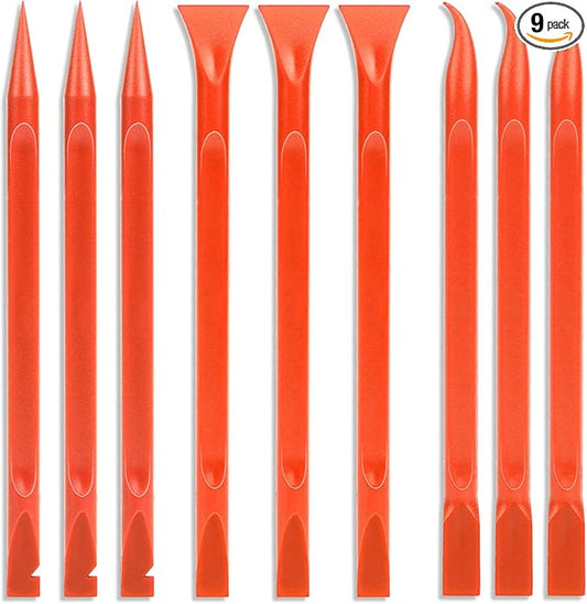 9 Pieces Plastic Scraper, No-Scratch Paint Scraper Tool Portable Car Crevice Cleaning Tool Multi-use Kitchen Scraper Small Sticker Remover for Tight Spaces, Crevices, Food, Labels, Oil Stains, Dirt