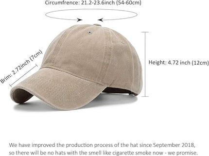 HH HOFNEN Men Women Washed Distressed Twill Cotton Baseball Cap Vintage Adjustable Dad Hat